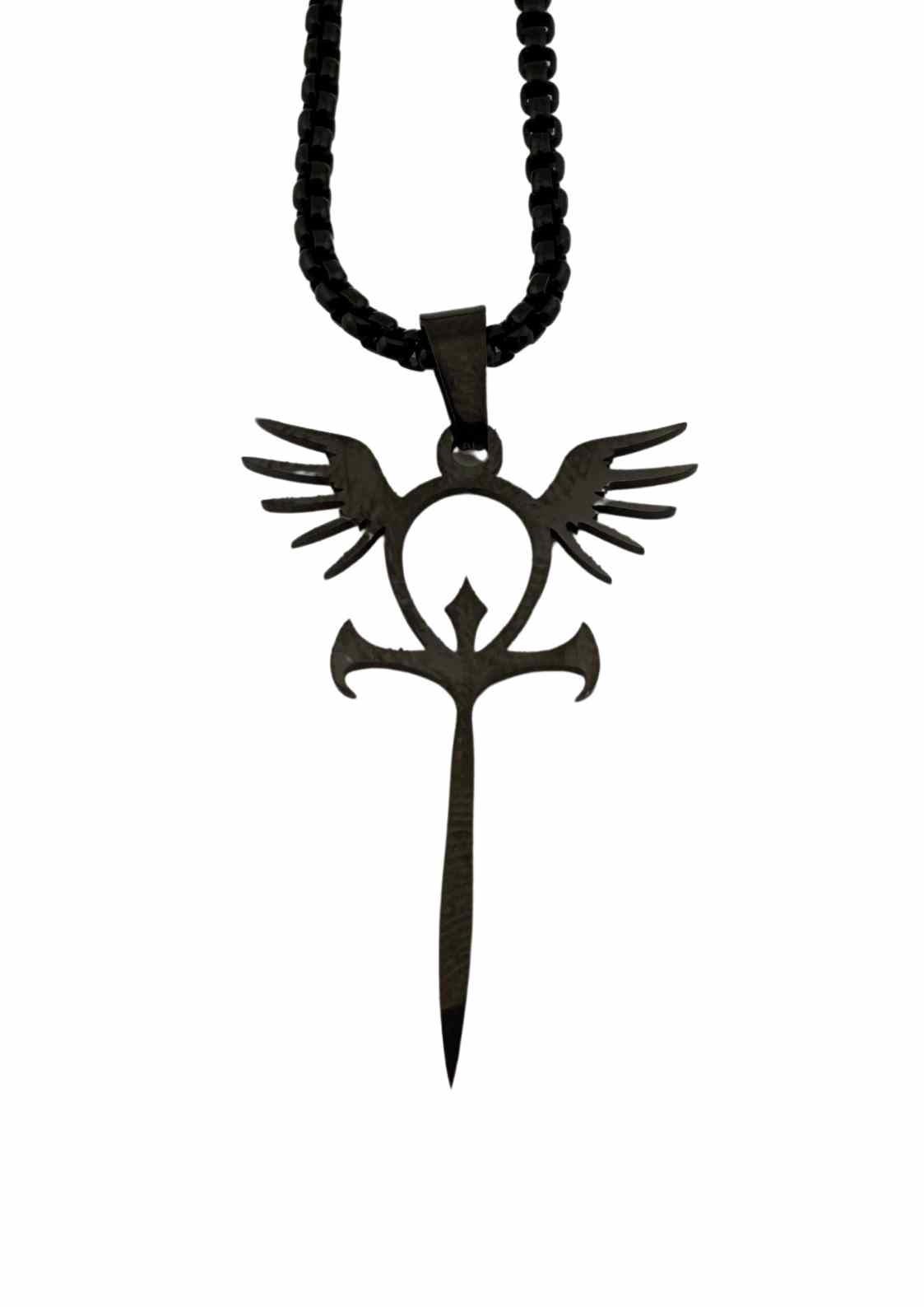 ANKH ANGEL BLACK - NECKLACE
