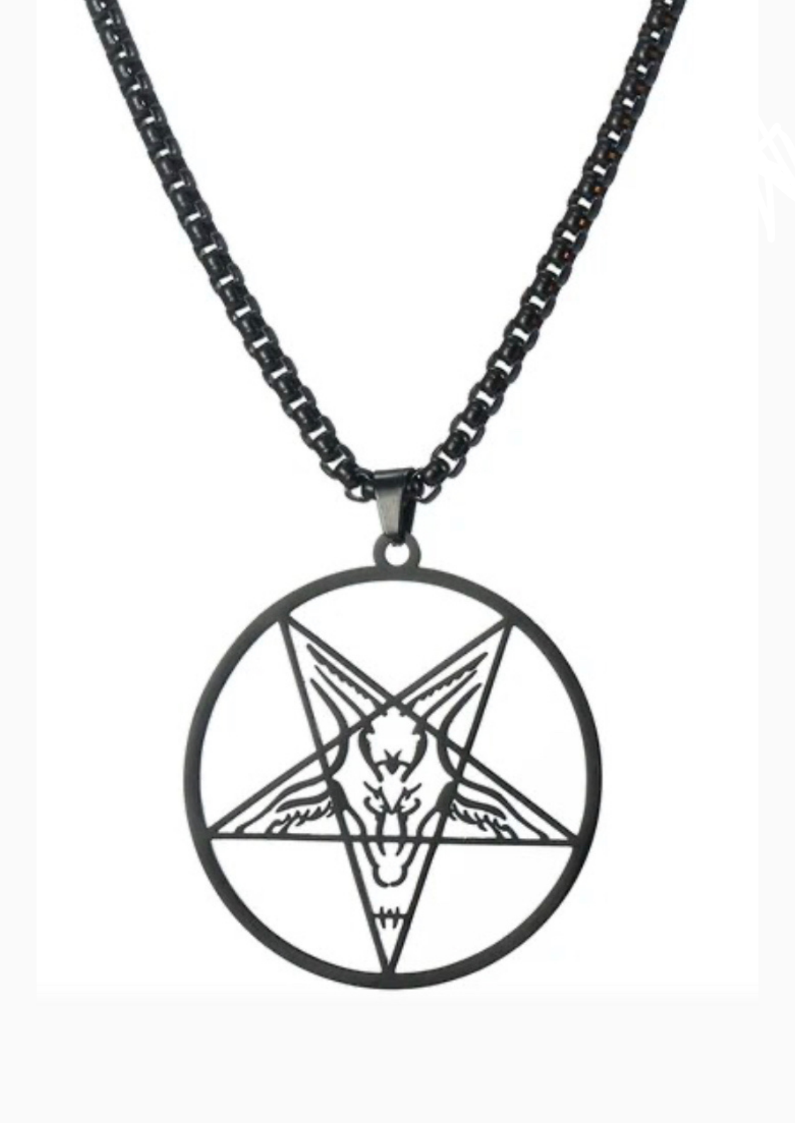 PENTAGRAM ROUND BLACK - NECKLACE WHOLESALE