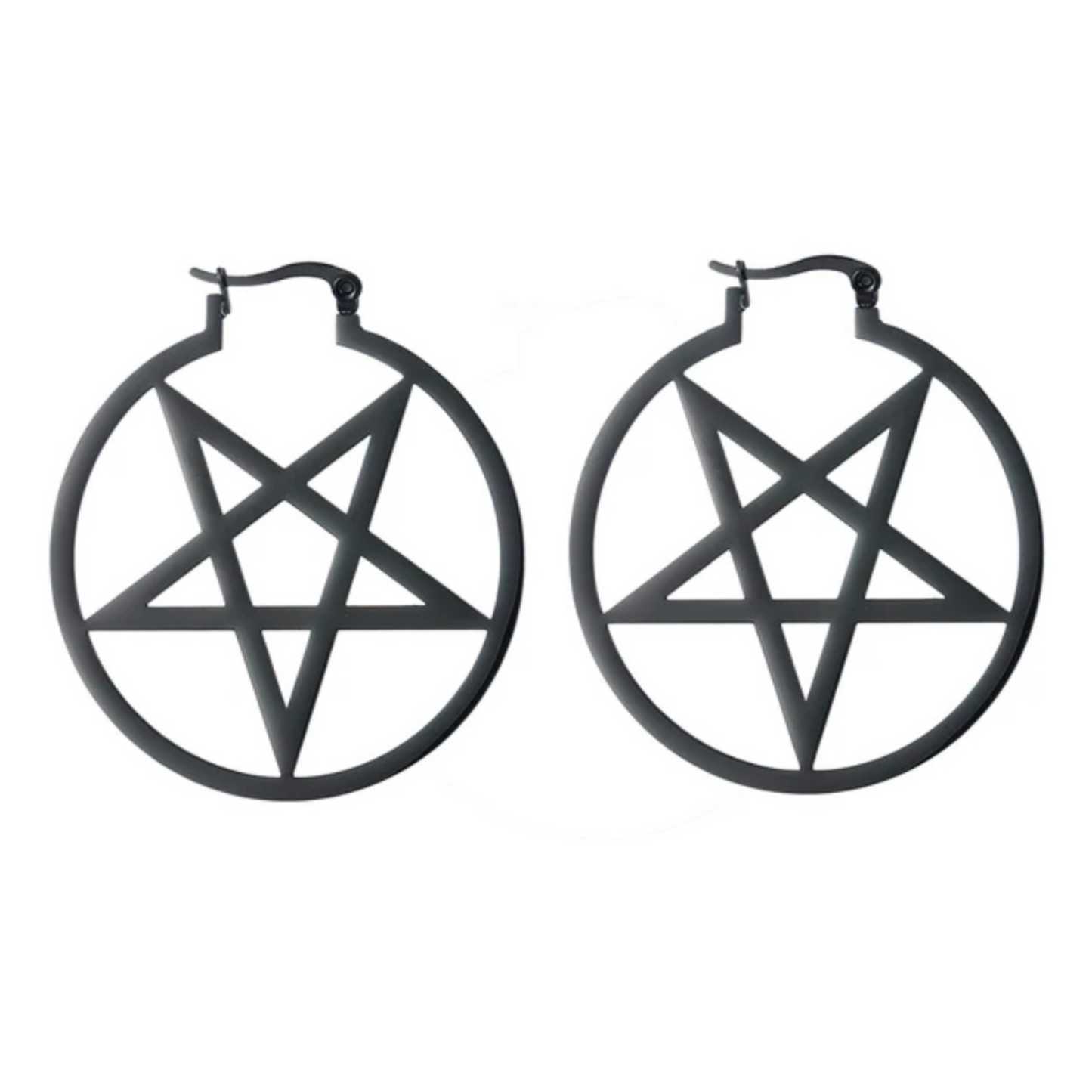 PENTAGRAM SIMPLE BLACK - EARRINGS