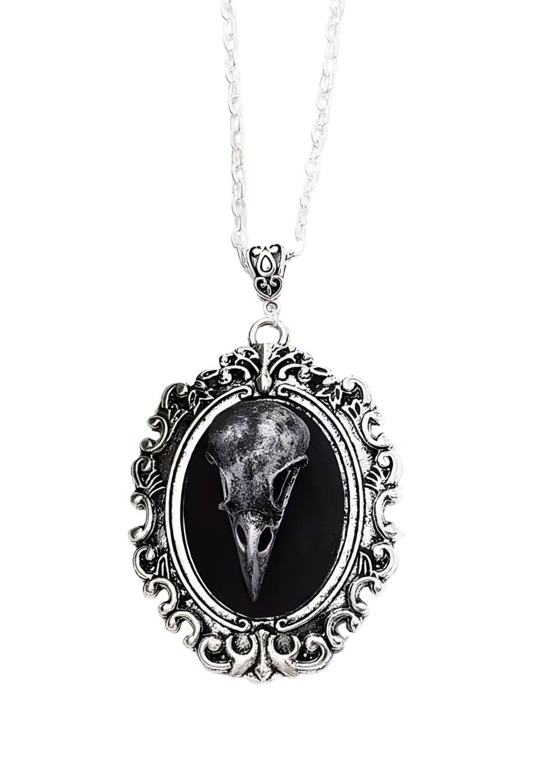 GOTHIC CROW SKULL NECKLACE