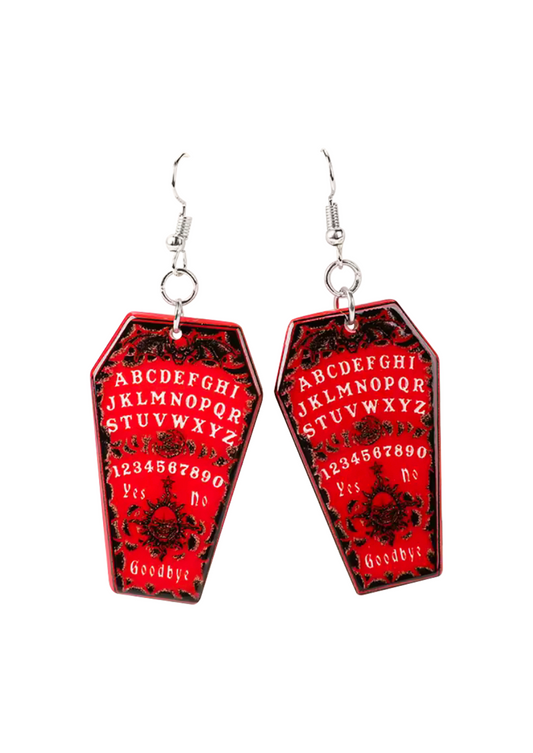 OUIJA COFFIN RED - EARRINGS