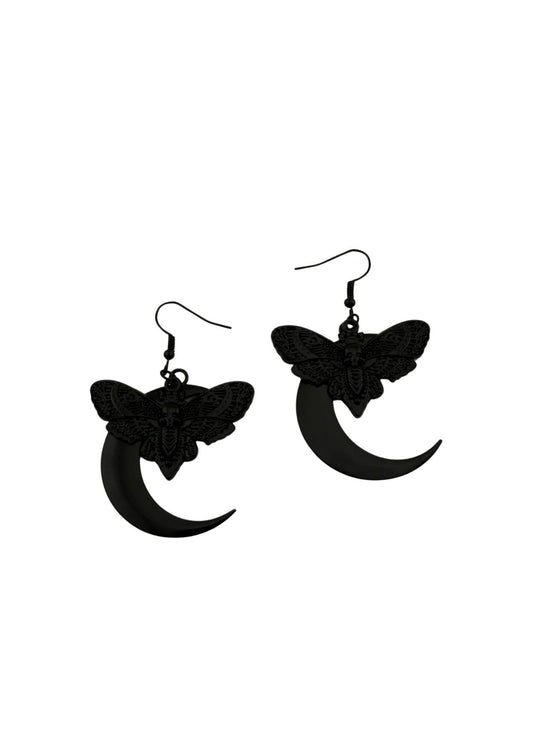 MOON MOTH BLACK - EARRINGS
