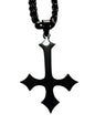 INVERTED CROSS POINTED BLACK - NECKLACE