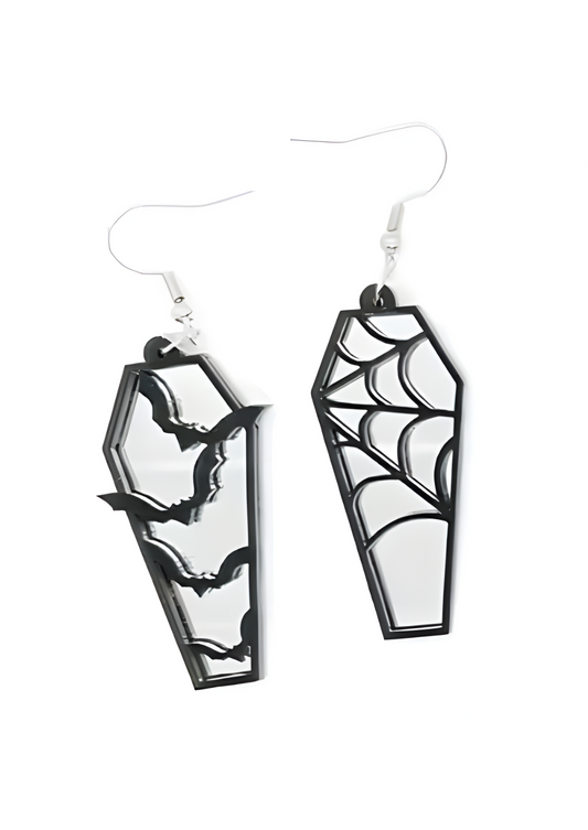 COFFIN BAT SILVER - EARRINGS
