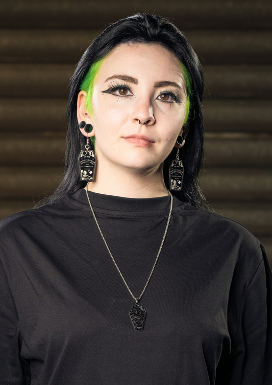 OUIJA COFFIN BLACK - EARRINGS