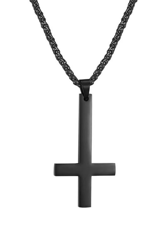 INVERTED CROSS BLACK - NECKLACE WHOLESALE