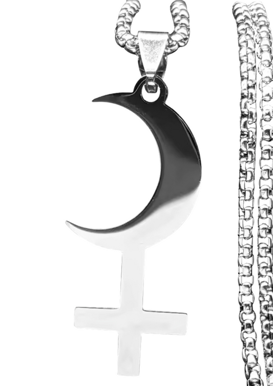 MOON CROSS NECKLACE