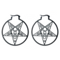 PENTAGRAM ROUND BLACK - EARRINGS