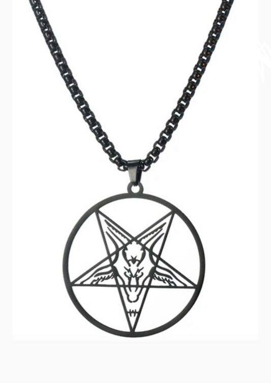 PENTAGRAM ROUND BLACK - NECKLACE WHOLESALE