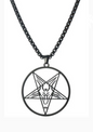 PENTAGRAM ROUND BLACK - NECKLACE WHOLESALE