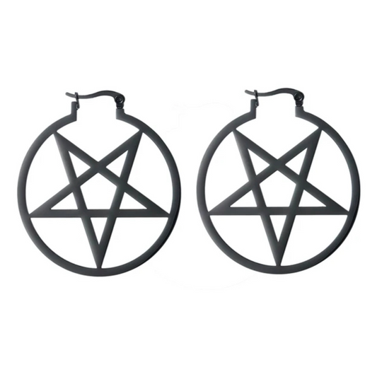 PENTAGRAM SIMPLE BLACK - EARRINGS