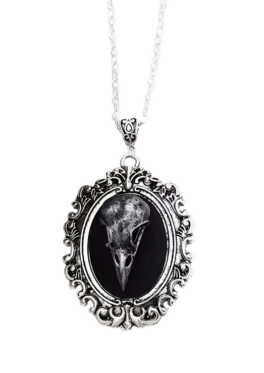GOTHIC CROW SKULL NECKLACE